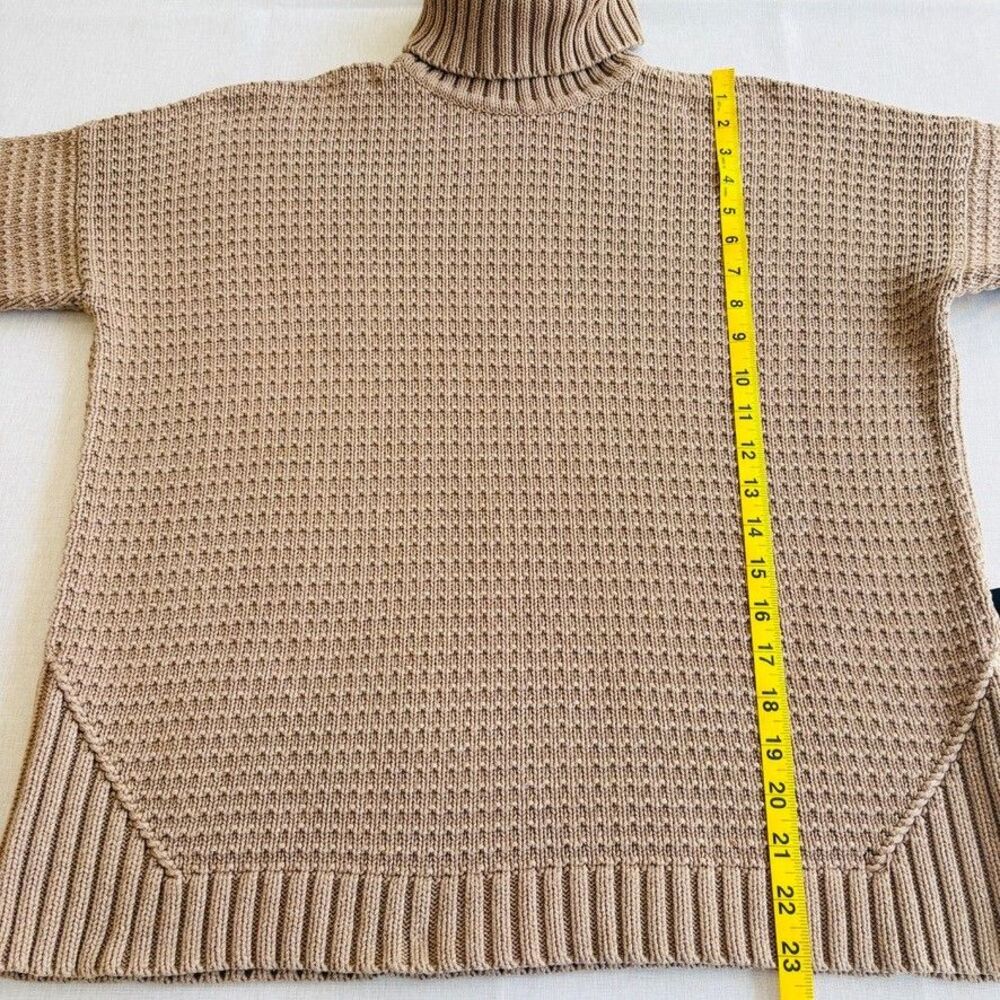 Holebrook Sweden Cotton Knit Turtleneck Sweater Taupe Neutral Sz S Granola Girl - Picture 8 of 8